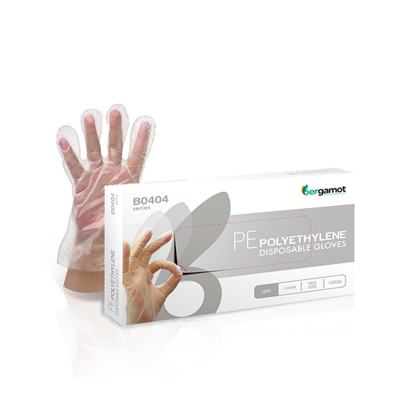 B0404 Polyethylene Plastic Gloves Powder Free Latex Free 100's
